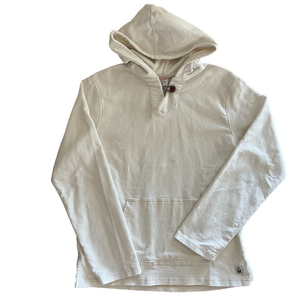 Birdwell Beach Britches Baja Corduroy Hoodie M Ivory Made in USA